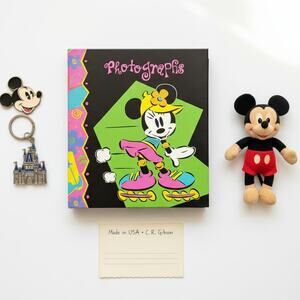 Vintage 1990s Minnie Mouse Roller Blading Photo Album | 100 Photos | Made in USA